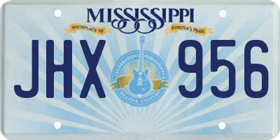 MS license plate JHX956