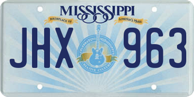 MS license plate JHX963