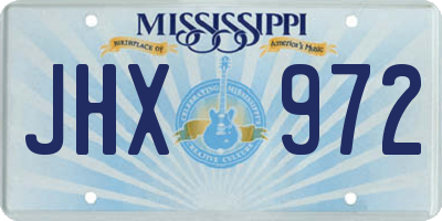 MS license plate JHX972