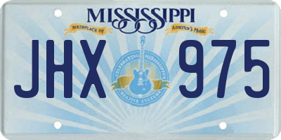 MS license plate JHX975