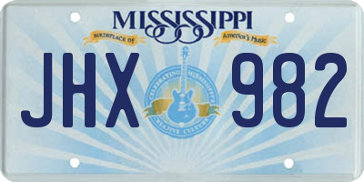 MS license plate JHX982