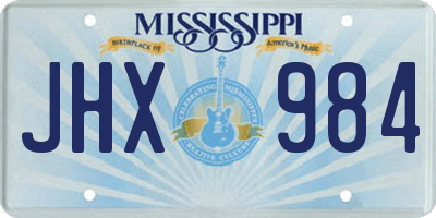 MS license plate JHX984
