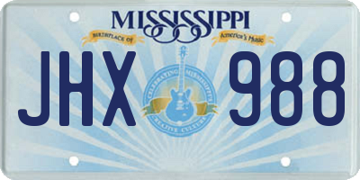 MS license plate JHX988
