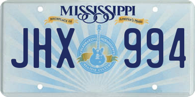 MS license plate JHX994