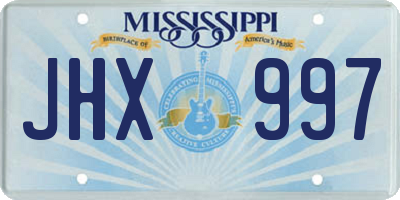 MS license plate JHX997