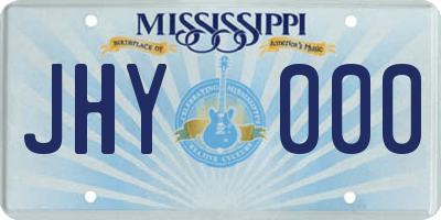 MS license plate JHY000