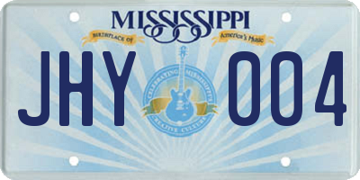 MS license plate JHY004