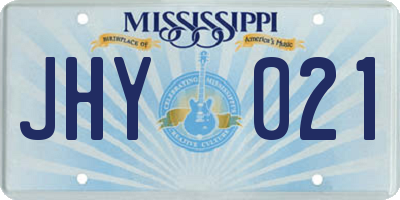 MS license plate JHY021