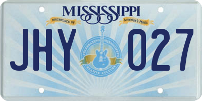 MS license plate JHY027
