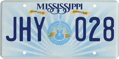 MS license plate JHY028