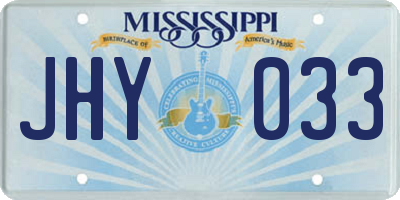 MS license plate JHY033