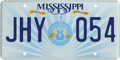 MS license plate JHY054