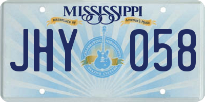 MS license plate JHY058