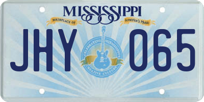 MS license plate JHY065