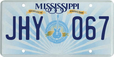 MS license plate JHY067