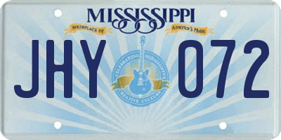 MS license plate JHY072