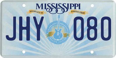 MS license plate JHY080