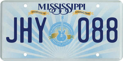 MS license plate JHY088