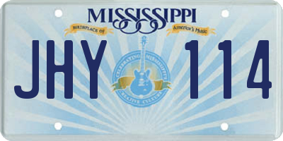 MS license plate JHY114