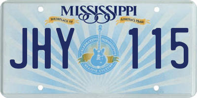 MS license plate JHY115