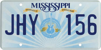 MS license plate JHY156