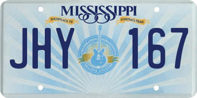MS license plate JHY167