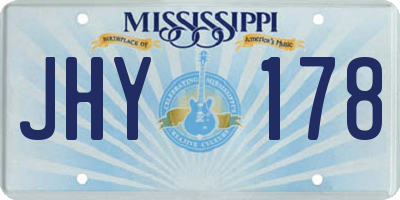 MS license plate JHY178