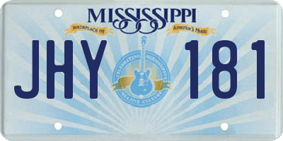 MS license plate JHY181