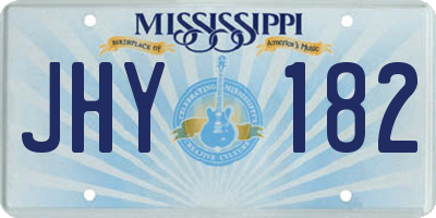 MS license plate JHY182