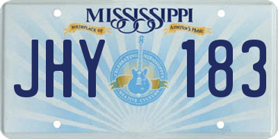 MS license plate JHY183