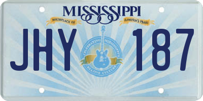 MS license plate JHY187