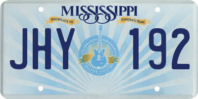 MS license plate JHY192