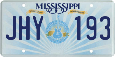 MS license plate JHY193
