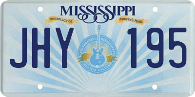 MS license plate JHY195