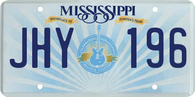 MS license plate JHY196