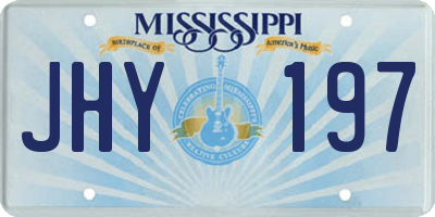 MS license plate JHY197