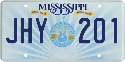 MS license plate JHY201