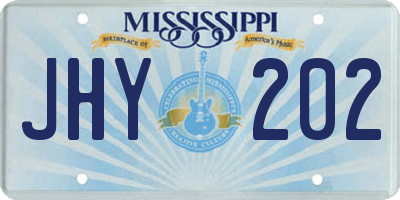 MS license plate JHY202