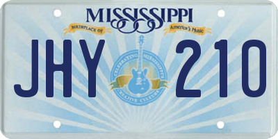 MS license plate JHY210