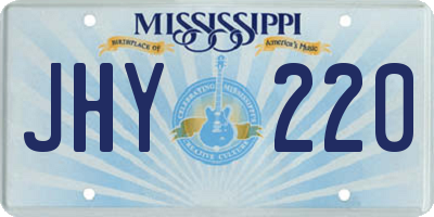 MS license plate JHY220
