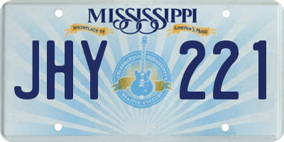 MS license plate JHY221