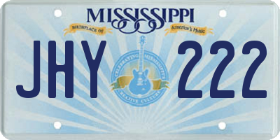 MS license plate JHY222