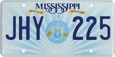MS license plate JHY225