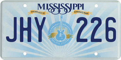MS license plate JHY226