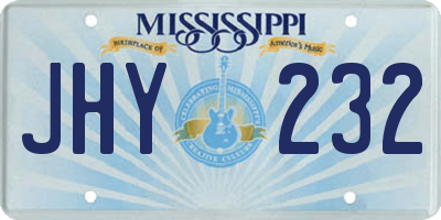 MS license plate JHY232