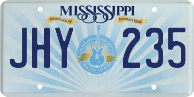 MS license plate JHY235