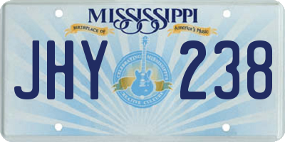 MS license plate JHY238