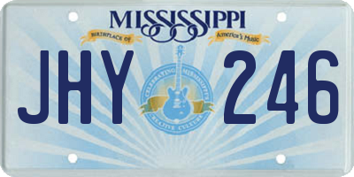 MS license plate JHY246