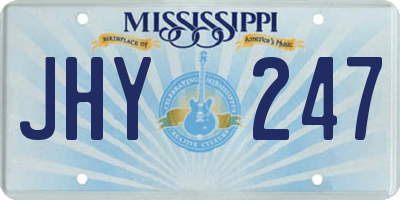 MS license plate JHY247