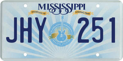 MS license plate JHY251